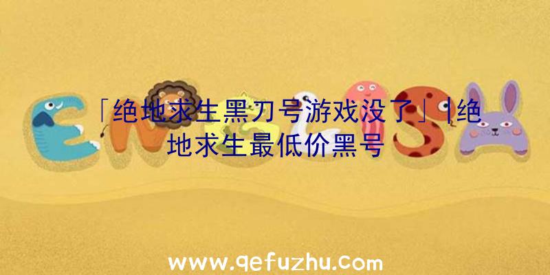 「绝地求生黑刀号游戏没了」|绝地求生最低价黑号